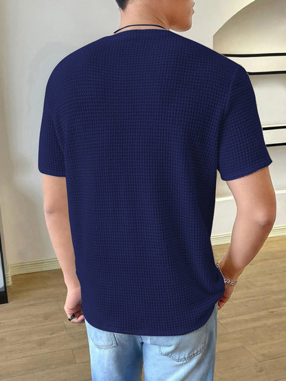 Blue Manfinity Hypemode Men Solid T-shirt