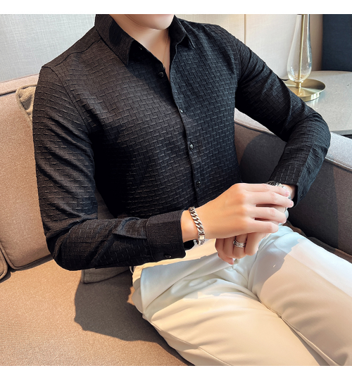 Black Checks Structured Premium Shirt