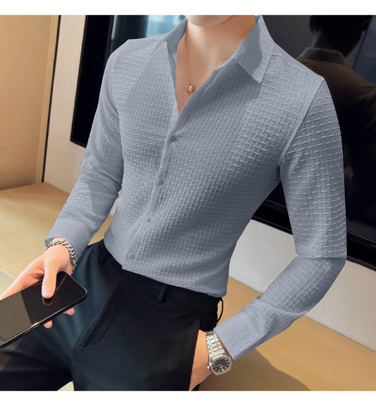 Sky Checks Structured Premium Shirt