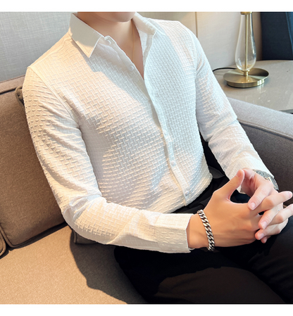 White Checks Structured Premium Shirt