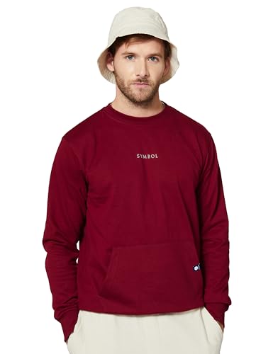 Amazon Brand - Symbol Men Cotton Rich Light Weight Crew Neck Sweatshirt (Regular Fit)