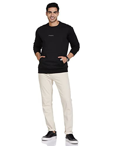 Amazon Brand - Symbol Men Cotton Rich Light Weight Crew Neck Sweatshirt (Regular Fit)