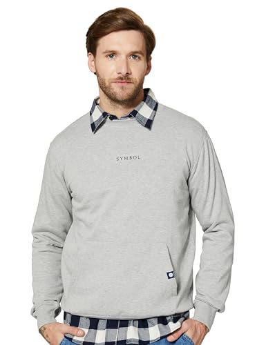 Amazon Brand - Symbol Men Cotton Rich Light Weight Crew Neck Sweatshirt (Regular Fit)