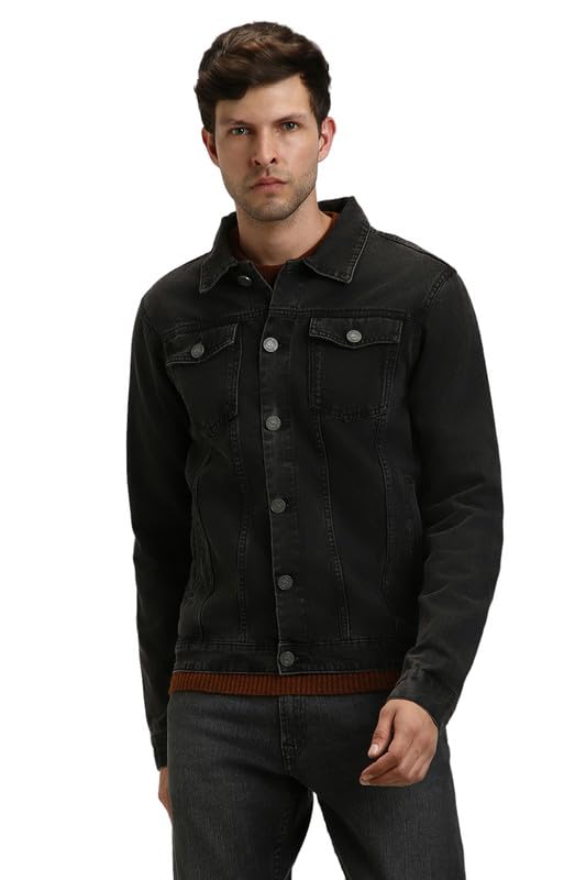 Dennis Lingo Men's Regular Fit Long Sleeve Button Down Panel Denim Jacket