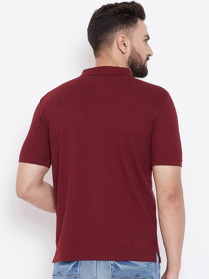 Cotton Blend Solid Half Sleeves Polo T-Shirt