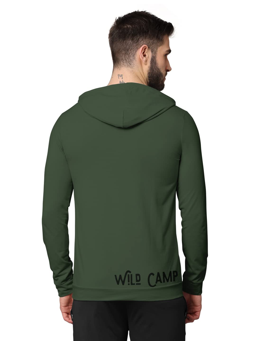 BULLMER Trendy Front & Back Printed Fullsleeve Hooded Sweatshirt for Men