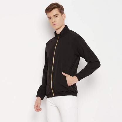 PERFKT-U Men Polyester Full Sleeve Solid Standard Length Sports Jacket