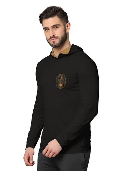 BULLMER Trendy Front & Back Printed Fullsleeve Hooded Sweatshirt for Men