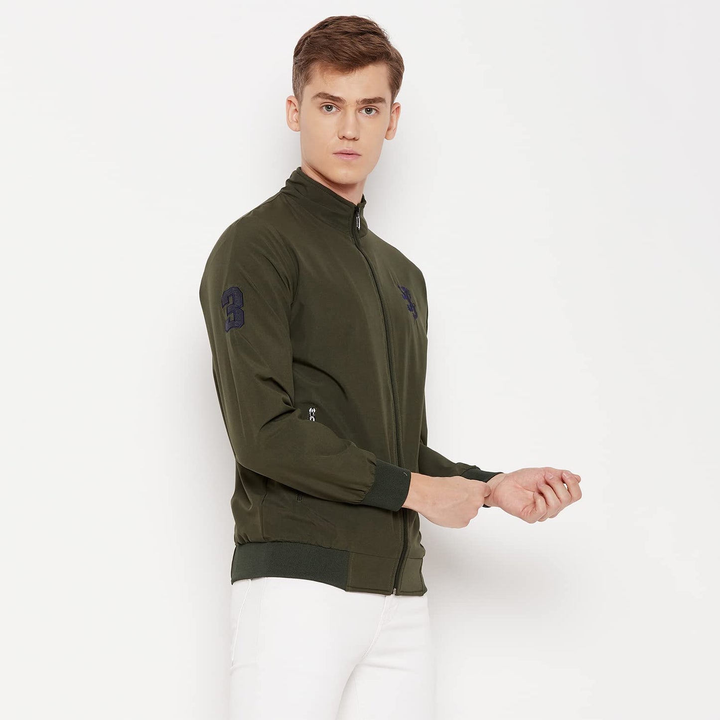 PERFKT-U Men Polyester Full Sleeve Solid Standard Length Sports Jacket