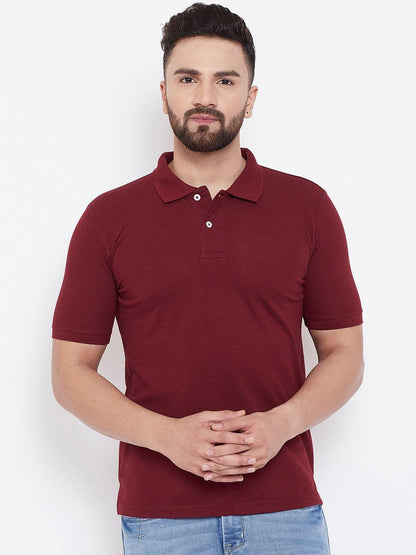 Cotton Blend Solid Half Sleeves Polo T-Shirt