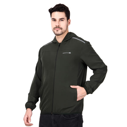 PERFKT-U Men Polyester Full Sleeve Solid Standard Length Sports Jacket