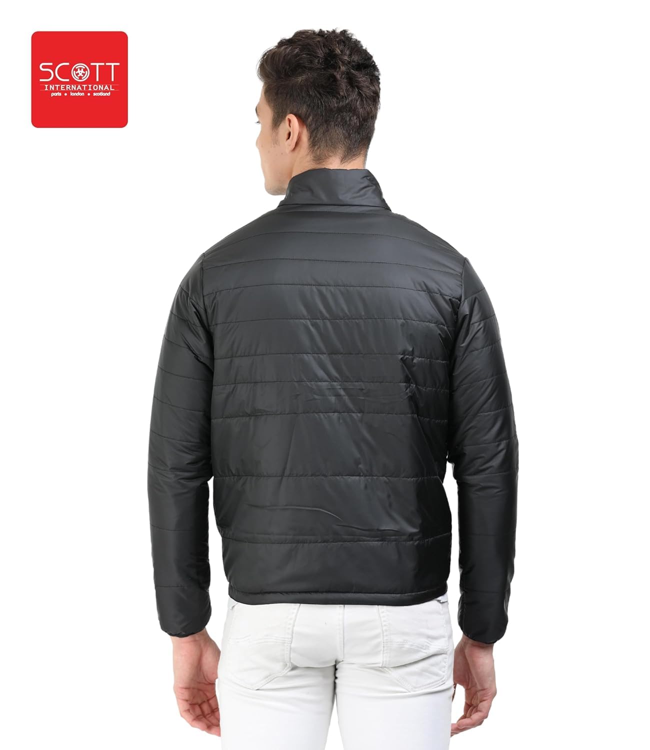 Scott International Winter Jacket for Men Bomber Jacket Mens Nylon Quilted standard length Puffer Jacket Full Sleeve Mens Jacket Monsoon Jackets for Men