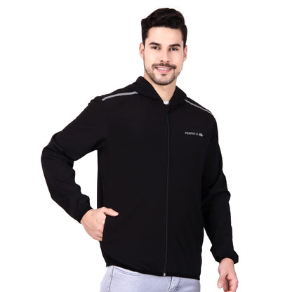 PERFKT-U Men Polyester Full Sleeve Solid Standard Length Sports Jacket