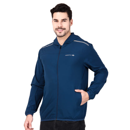 PERFKT-U Men Polyester Full Sleeve Solid Standard Length Sports Jacket