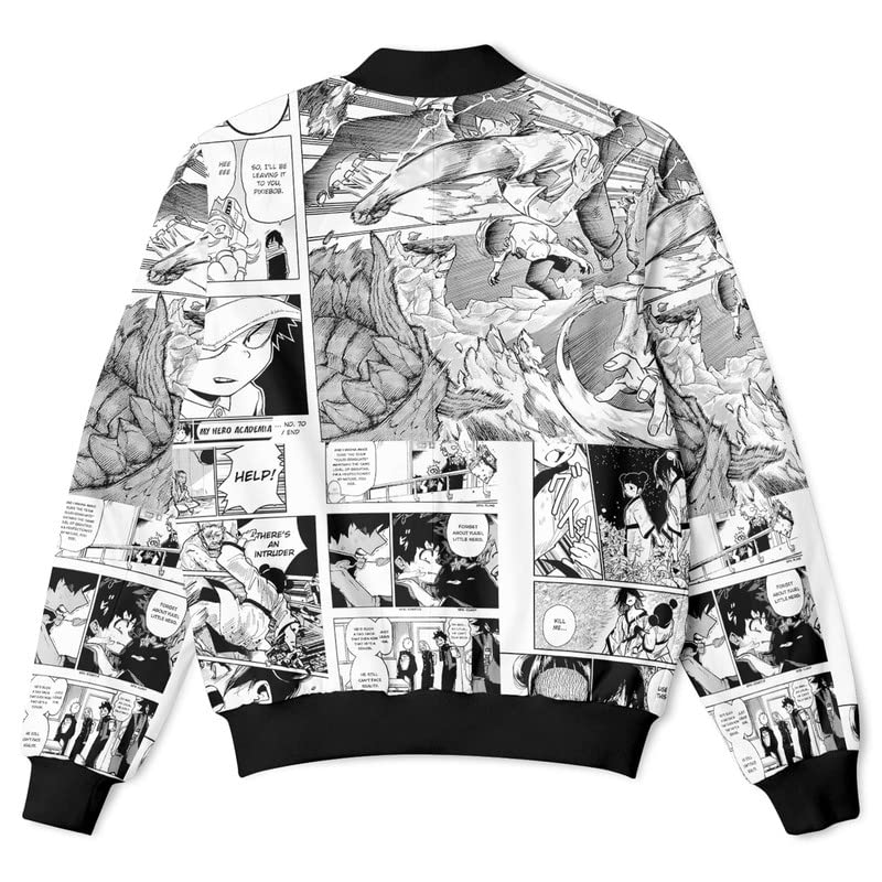 Koverify Anime Manga print white Bomber jacket Anime all over printed jacket for men