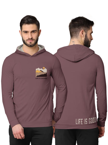 BULLMER Trendy Front & Back Printed Fullsleeve Hooded Sweatshirt for Men