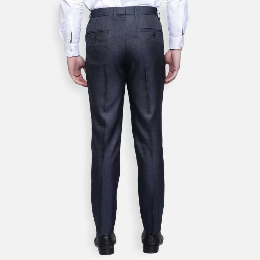 Lycra Blend Solid Regular Fit Mens Formal Trousers