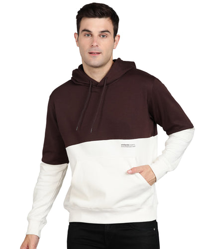 Alan Jones Clothing Men's Colorblock Cotton Regular Fit Hooded Sweatshirt