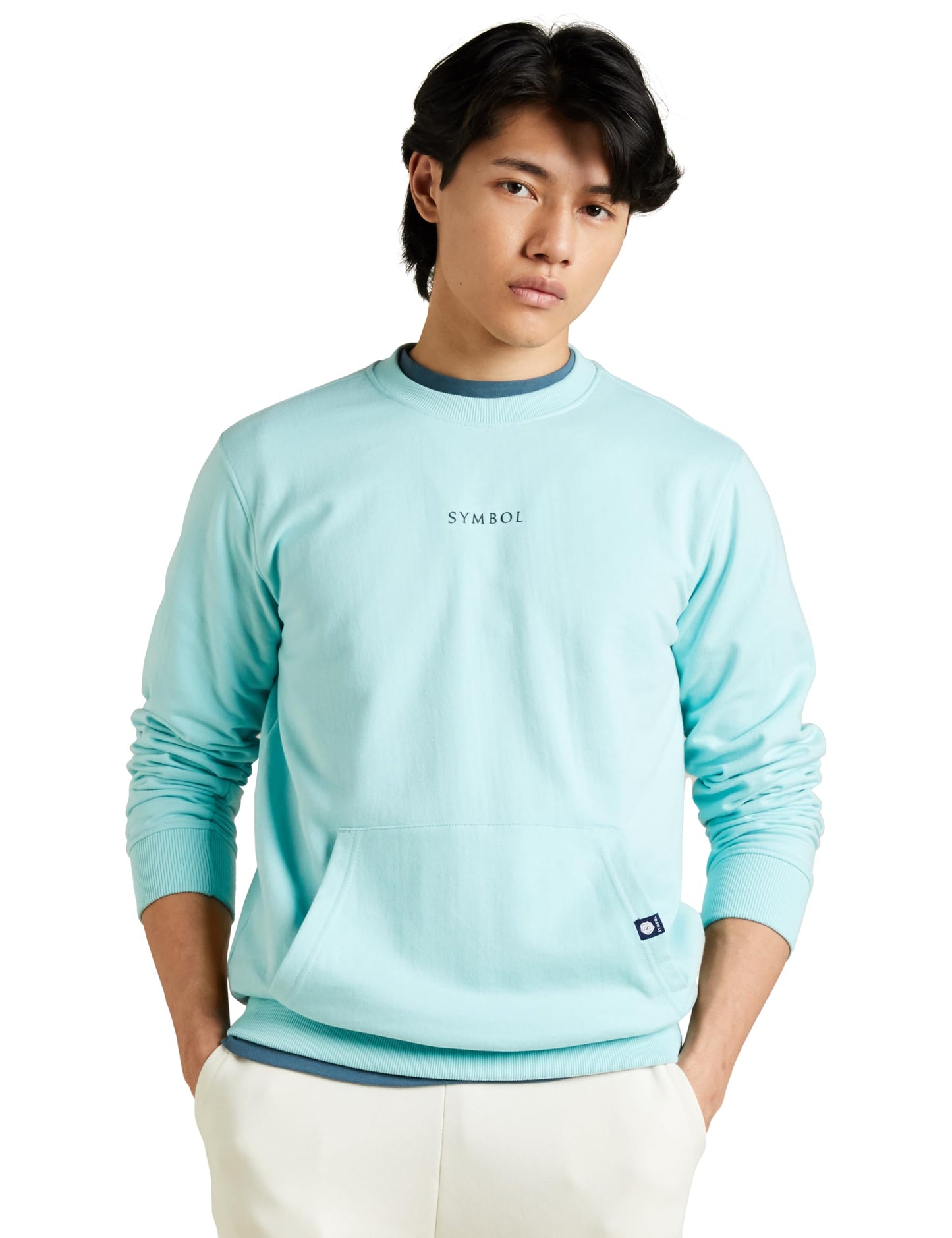 Amazon Brand - Symbol Men Cotton Rich Light Weight Crew Neck Sweatshirt (Regular Fit)