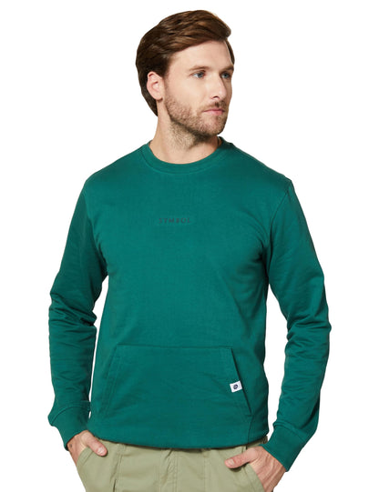 Amazon Brand - Symbol Men Cotton Rich Light Weight Crew Neck Sweatshirt (Regular Fit)