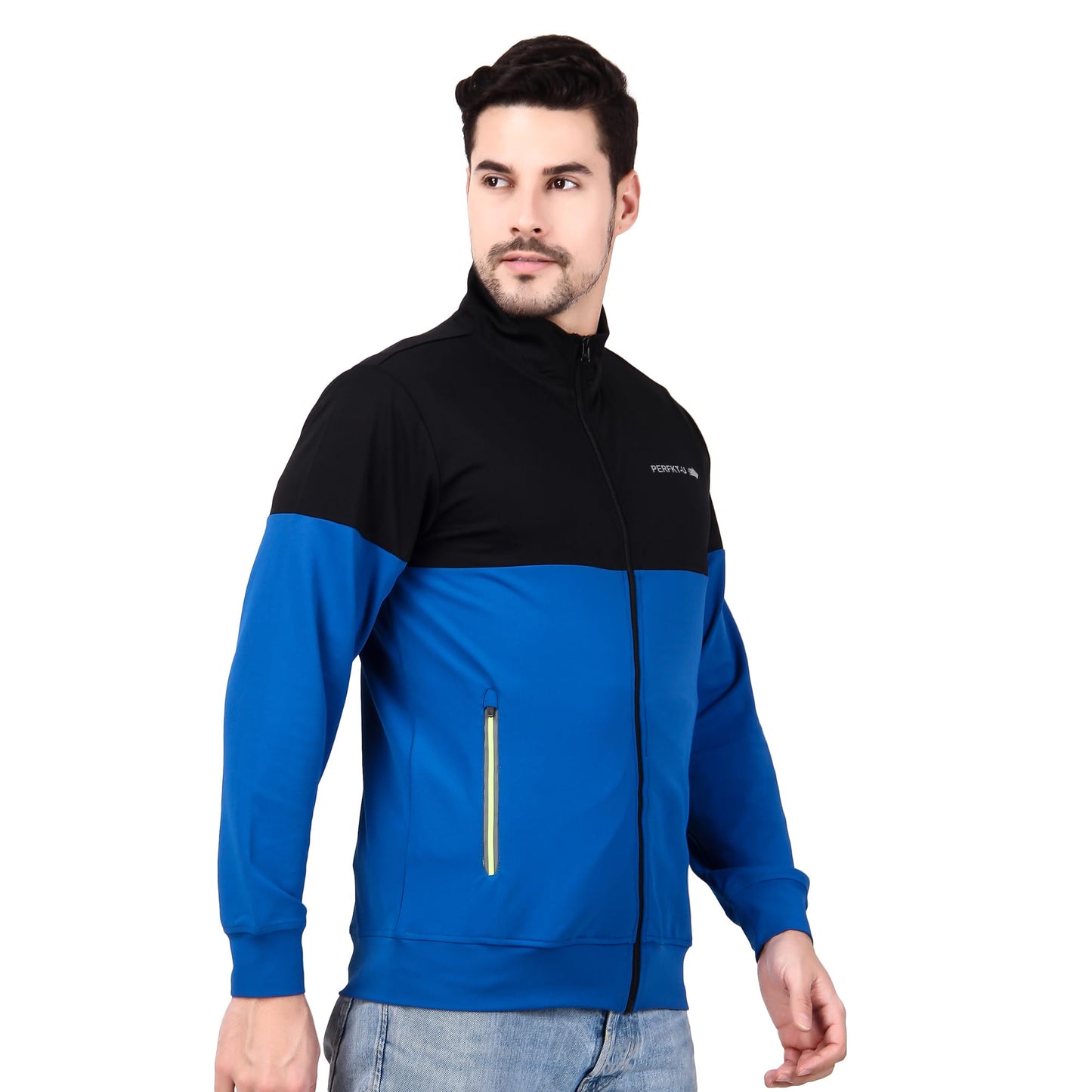 PERFKT-U Men Polyester Full Sleeve Solid Standard Length Sports Jacket