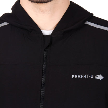 PERFKT-U Men Polyester Full Sleeve Solid Standard Length Sports Jacket