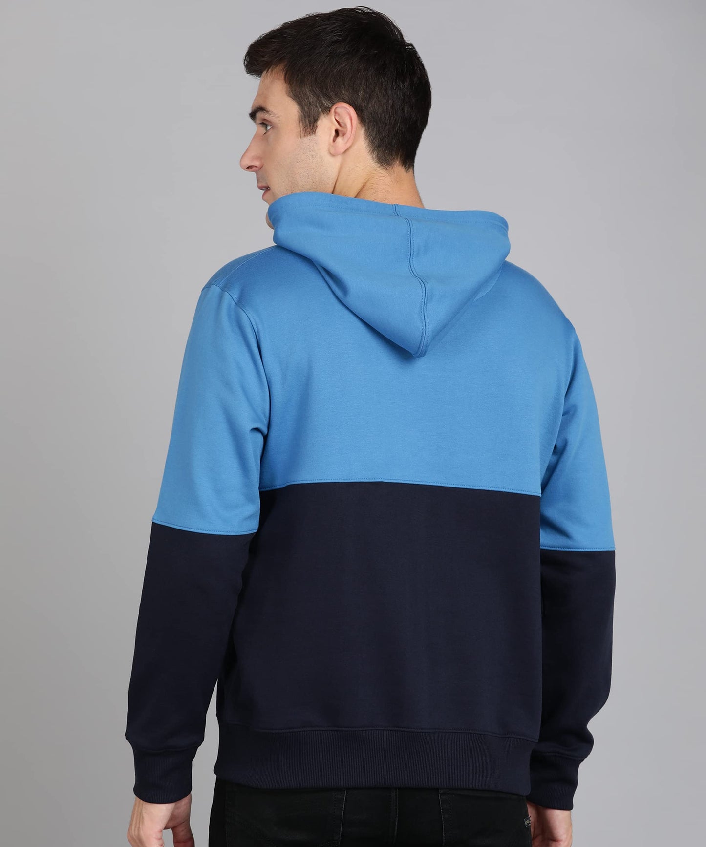 Alan Jones Clothing Men's Colorblock Cotton Regular Fit Hooded Sweatshirt