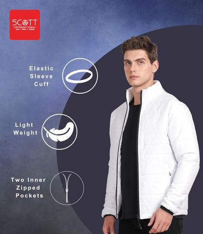 Scott International Winter Jacket for Men Bomber Jacket Mens Nylon Quilted standard length Puffer Jacket Full Sleeve Mens Jacket Monsoon Jackets for Men