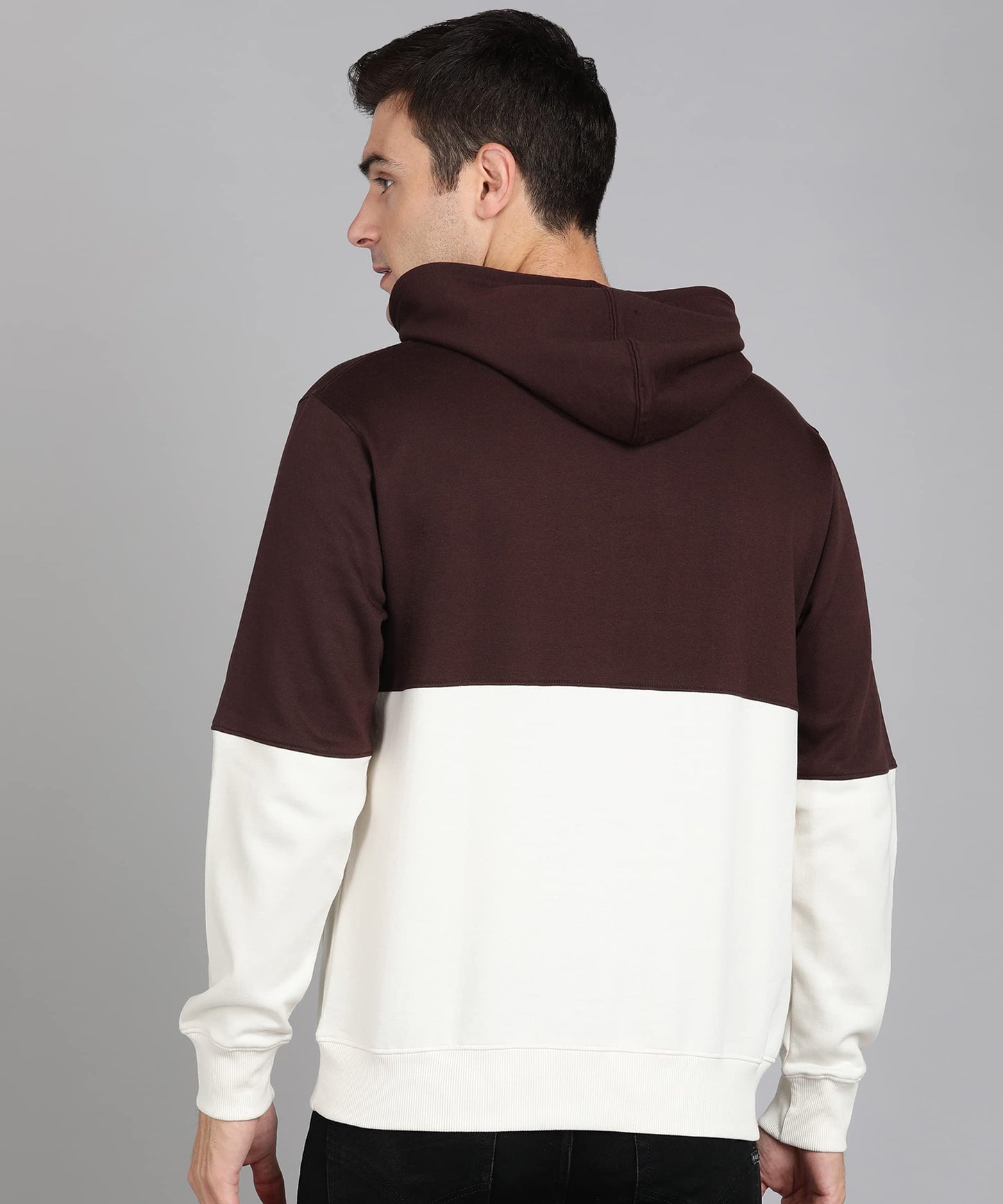 Alan Jones Clothing Men's Colorblock Cotton Regular Fit Hooded Sweatshirt