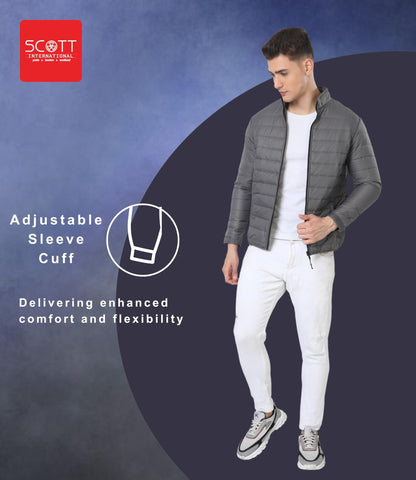 Scott International Winter Jacket for Men Bomber Jacket Mens Nylon Quilted standard length Puffer Jacket Full Sleeve Mens Jacket Monsoon Jackets for Men