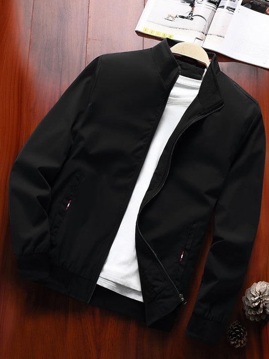 TAGAS Men's Regular Jacket Fit For Casual Wear || Low-Cut Standing Collar || Full Sleeve | Latest Stylish Jacket For Men ||Regular Fit Zip-Up Casual jacket|| bomber jacket for men(MJ-9015)