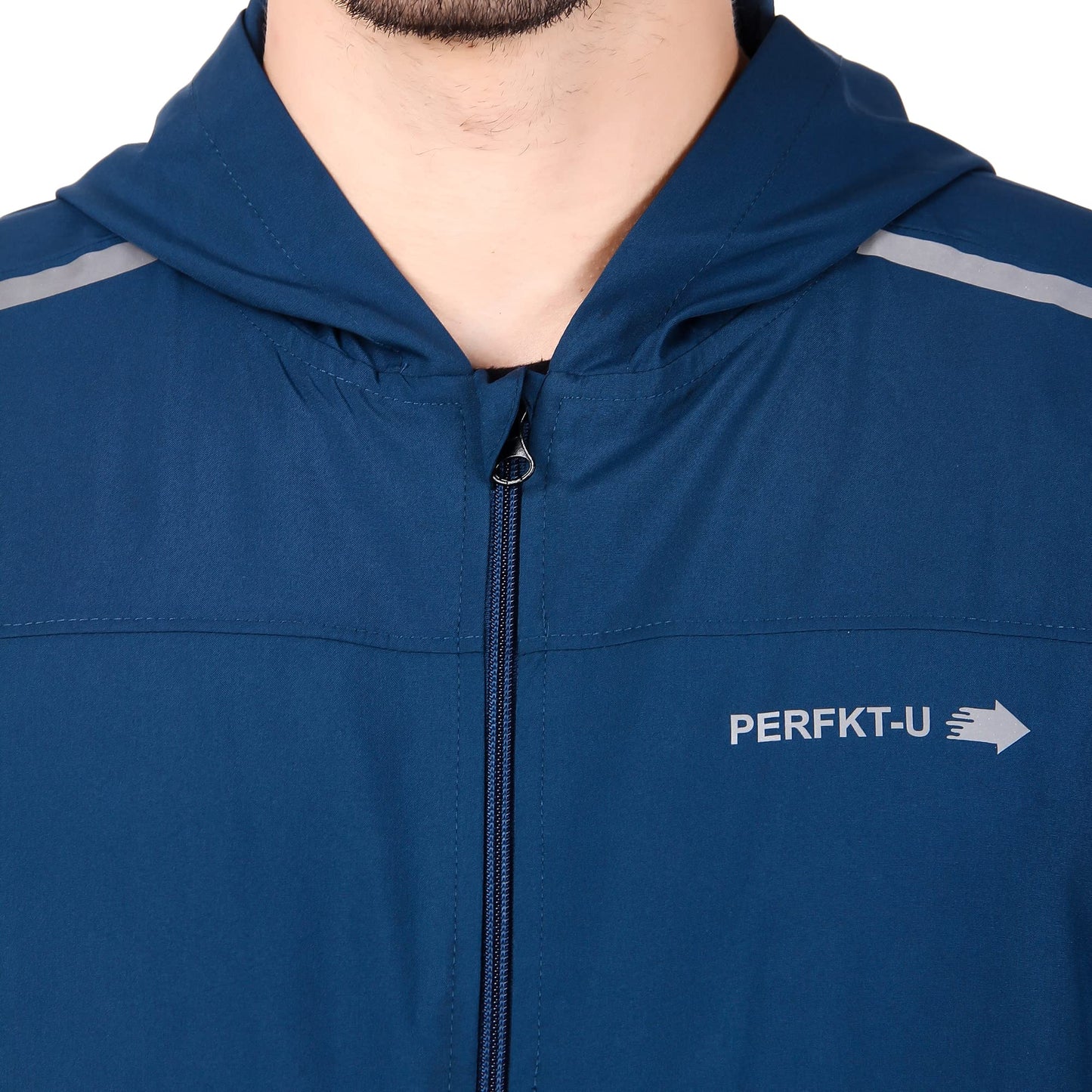 PERFKT-U Men Polyester Full Sleeve Solid Standard Length Sports Jacket